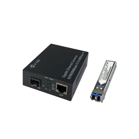 Медиаконвертер Gigabit Ethernet (PoE) с SFP 10/100 Мбит/с RJ45 в волоконный оптический трансивер с портом SFP