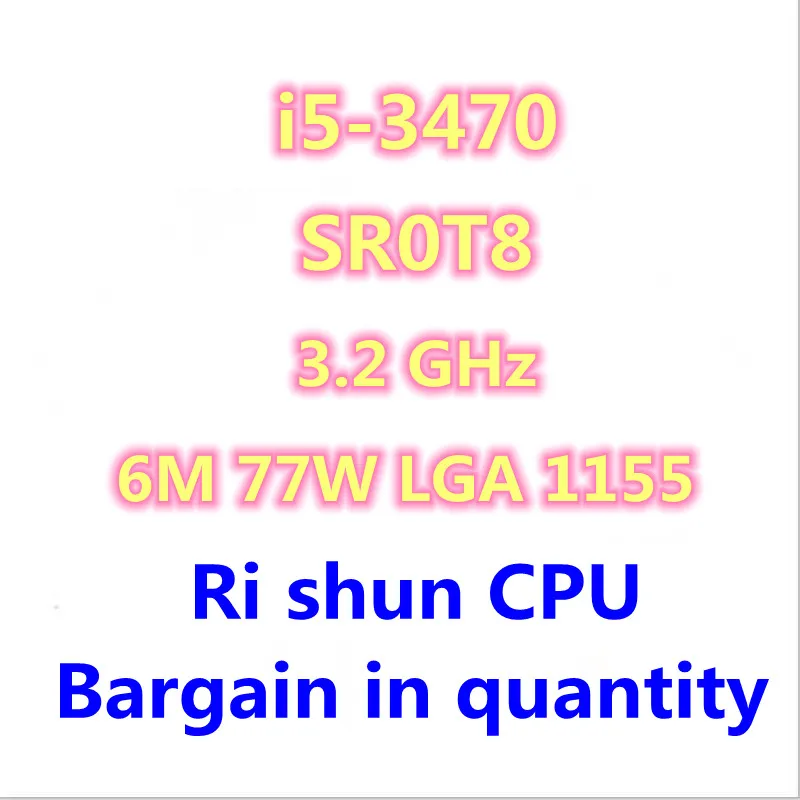 I5-3470 i5 3470 SR0T8 3 2 ГГц четырехъядерный ЦПУ Процессор 6M 77W LGA 1155 |