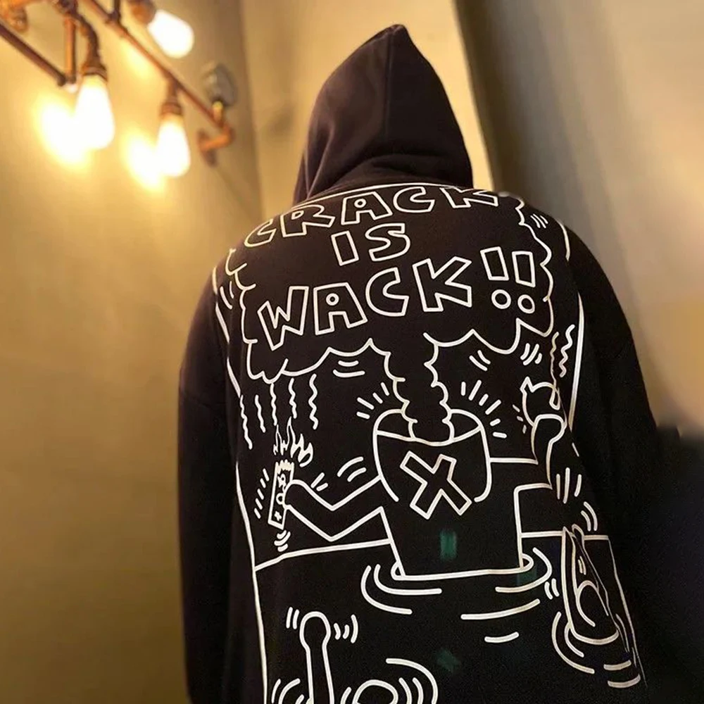 Свитер с капюшоном в американском стиле хип-хоп рок пуловер длинными рукавами