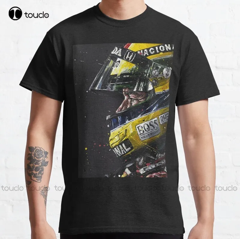 Новая иллюстрация Айртон Сенна искусство обои Классическая футболка