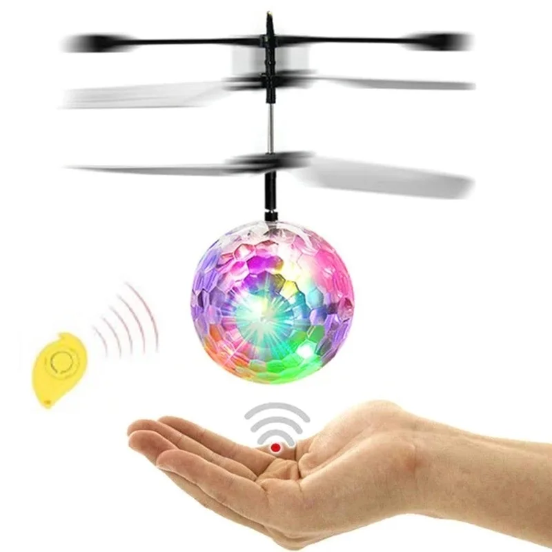 RC dron Quadcopter toys Mini kids drone Colorful Aircraft Shinning Flying Induction Drone Crystal Light Helicopter Ball LED Ball