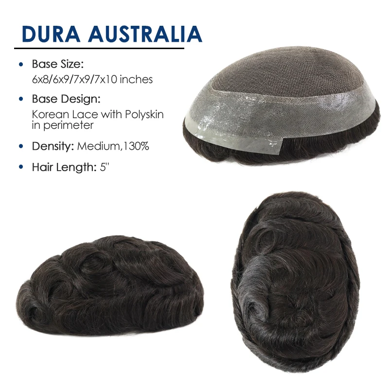 Фото Gloryhair-Dura Australia Капиллярный протез для волос Мужской свободный стиль Мужской парик для волос Мужской капиллярный протез Человеческие волосы Мужские парики №2