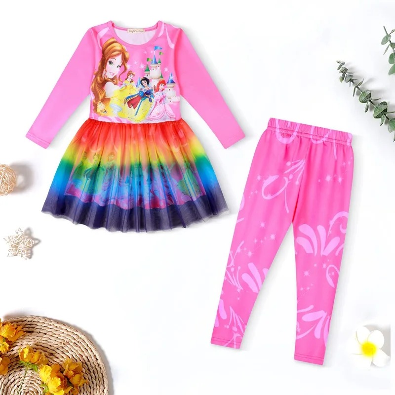 

Детская одежда для весны и осени, платья и штаны для маленьких девочек с мультяшным рисунком, карнавальные костюмы для косплея, детские костюмы на день рождения