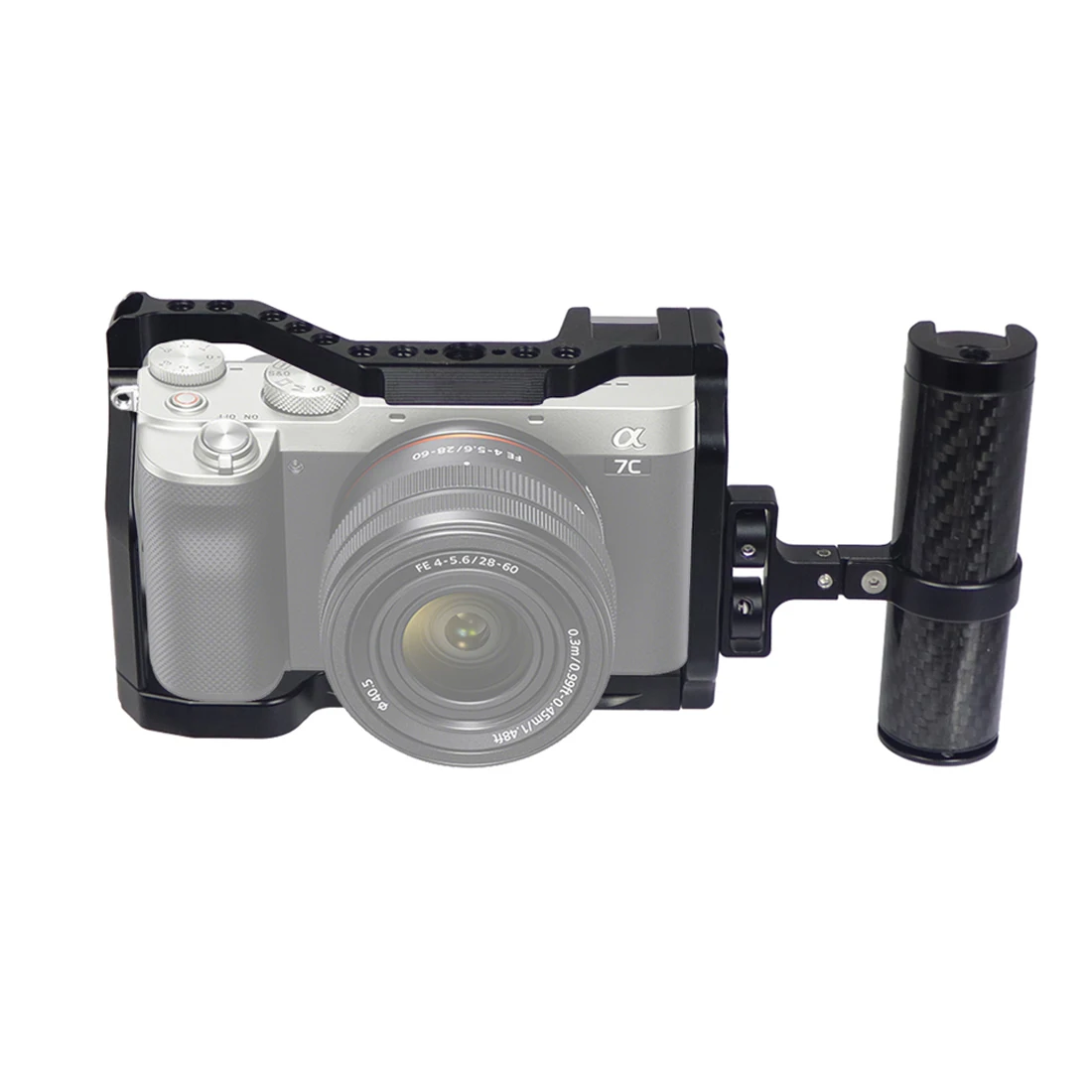 

FEICHAO A7C Camera Cage Rig Frame With Cold Shoe 1/4'' Arri Hole Top Handle for Microphone LED Fill Light Extension for Sony a7c
