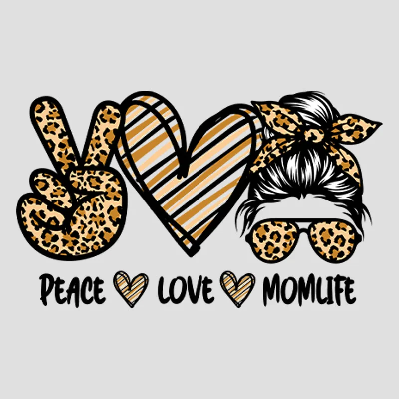 

Leopard Print Love Iron on Transfer on Clothing DIY Heat Sticker on T-shirt Bag Fashion Washable Patch on Clothes Applique