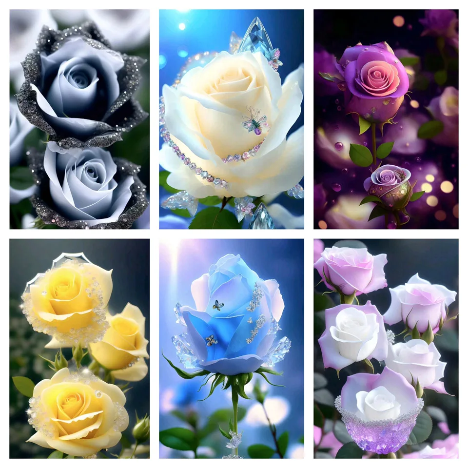 

Алмазная живопись «сделай сам», Новое поступление, роза, алмазная вышивка, цветок, мозаика, вышивка крестиком, цветная Цветочная, украшение для дома, подарок