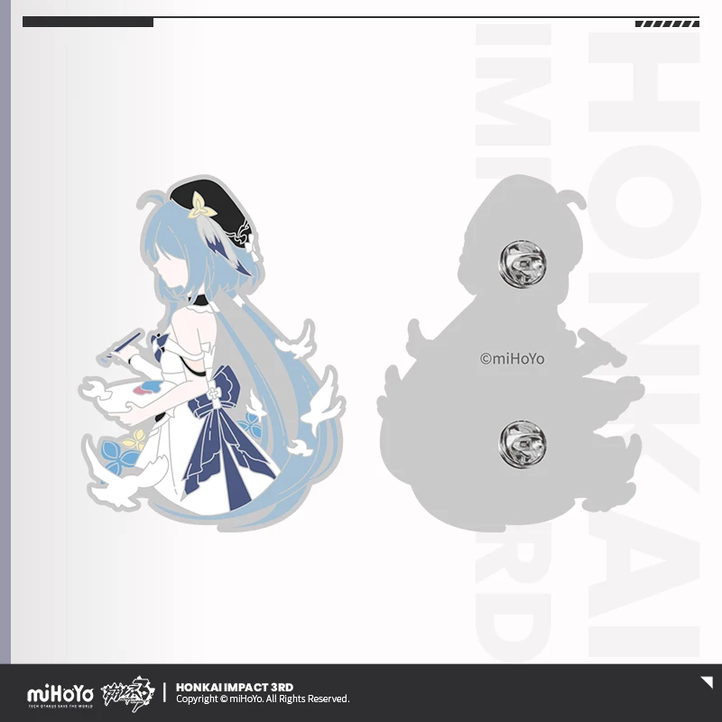 Фото 2025 аниме Honkai Impact 3 Die Walküre персонаж оттиск металлический значок Киана Дюндальная брошь Elysia сумка кулон MiHoYo подарок №4