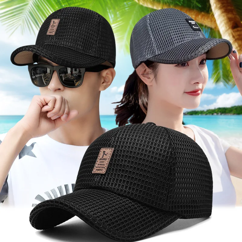 

New Fashion Summer Breathable Mesh Visors Hats for Women Men Unisex Outdoor Cycling Fishing Sports UV Protection Caps Casual Hat