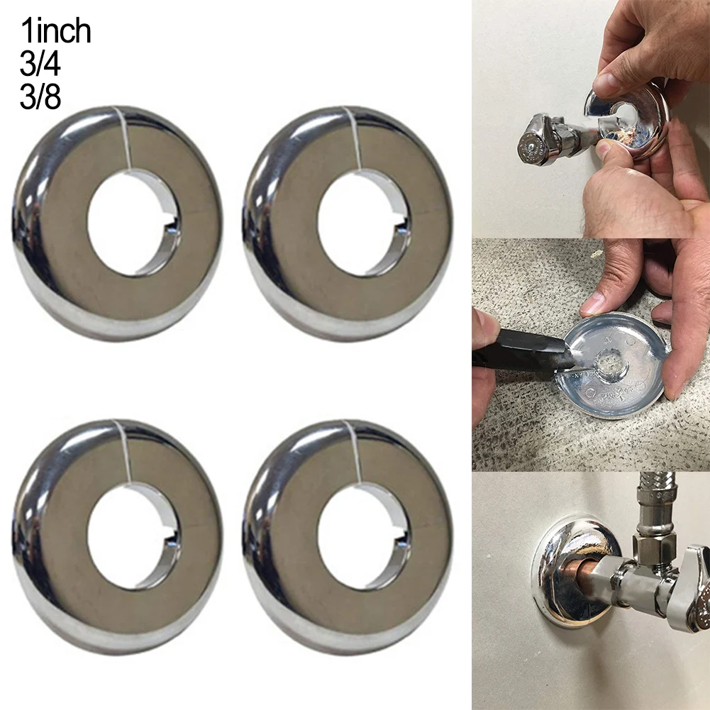 

4pc Radiator Pipe Cover Collar 3/8" 3/4" Hole, Slide Over Existing Pipe Plastic Home Improvement Pipe Accessories