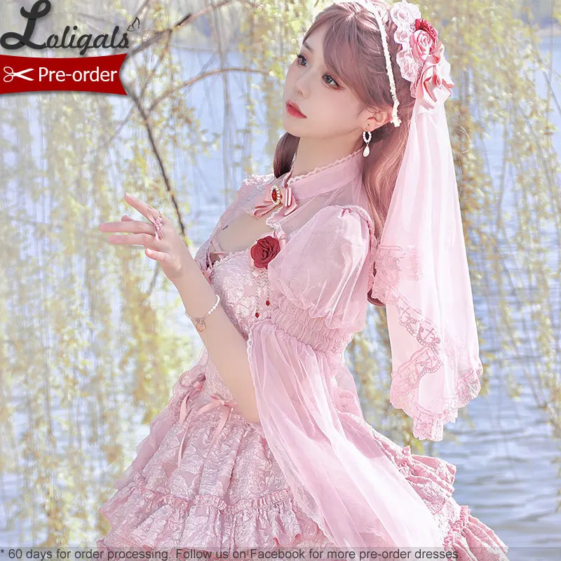 

Bleeding Rose ~ Gothic Lolita Veil with Rosette by Alice Girl ~ Pre-order