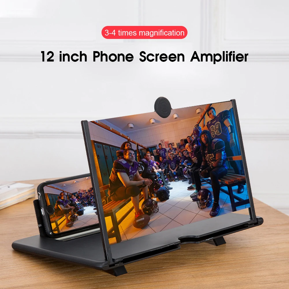 

10/12inch Mobile Phone Curved Screen Amplifier HD 3D Video Mobile Phone Magnifying Glass Stand Bracket Phone Foldable Holder