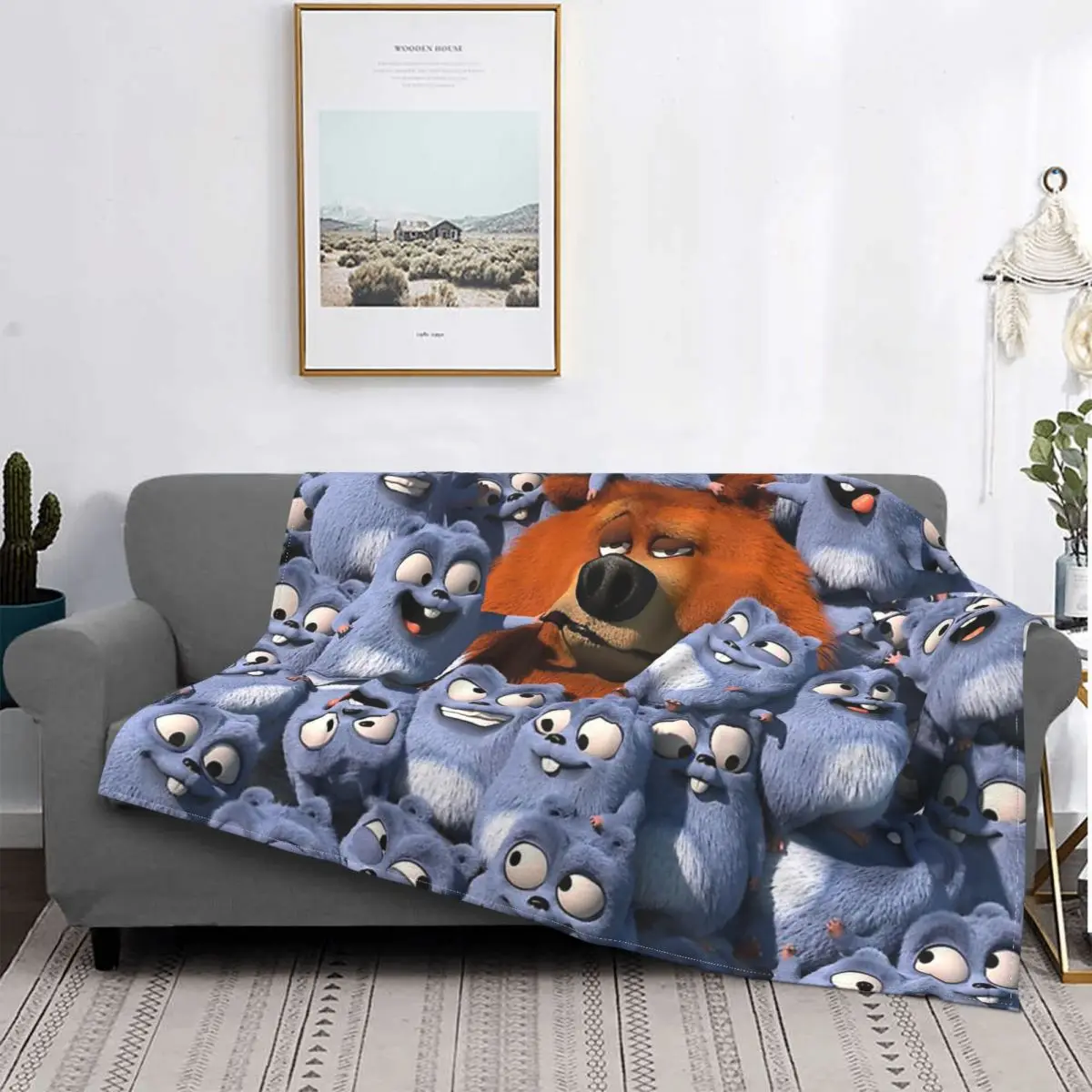 

Grizzy And The Lemmings Blanket Flannel kids tv crazy halloween costume Warm Throw Blankets for Outdoor Travel Bedspread