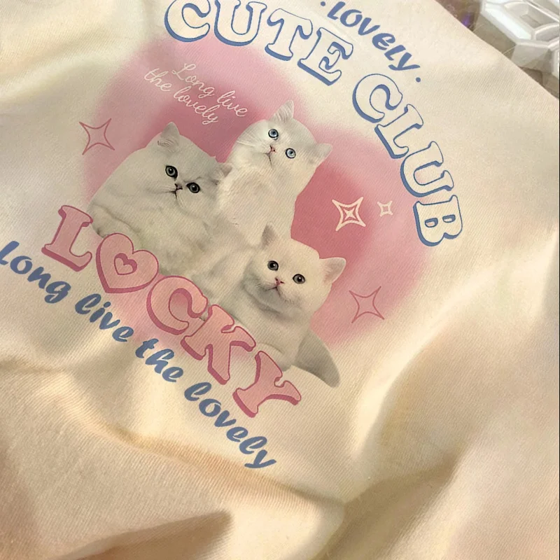 Футболка женская с коротким рукавом милая Повседневная рубашка в японском стиле