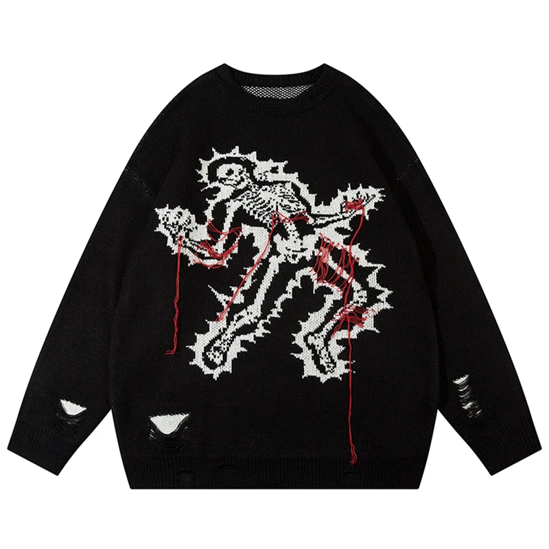 

Мужской трикотажный джемпер в стиле хип-хоп