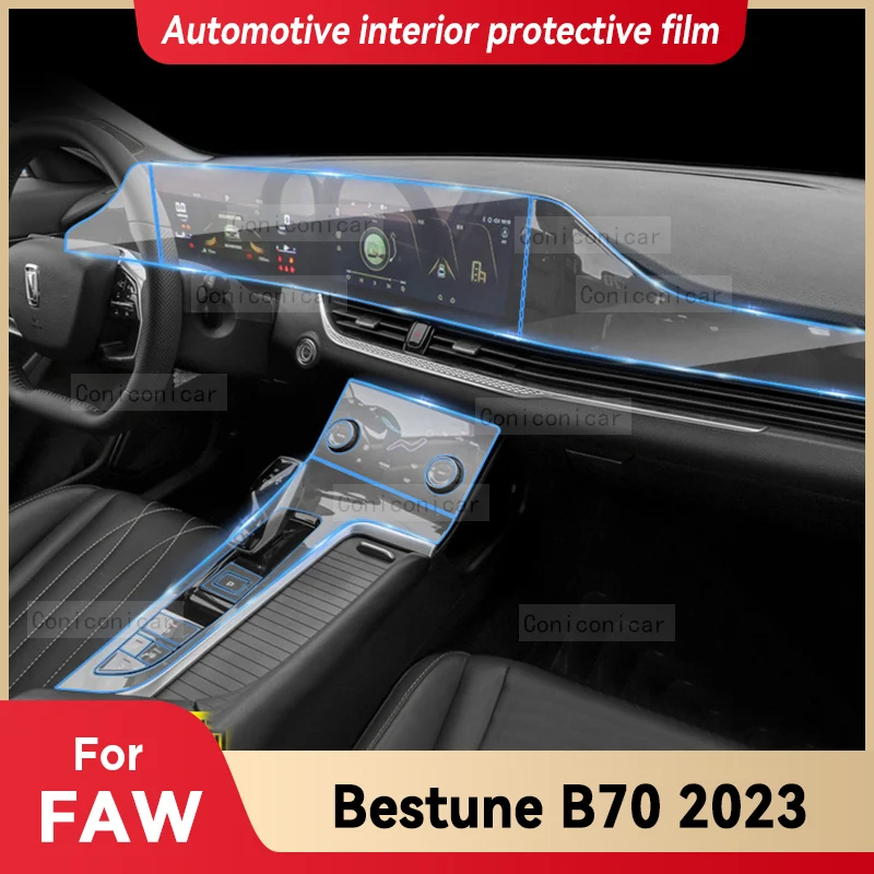 

For FAW BESTUNE B70 2022 2023 Car Accessories TPU Gearbox Panel Navigation Screen Interior Protective Film Cover Anti-Scratch