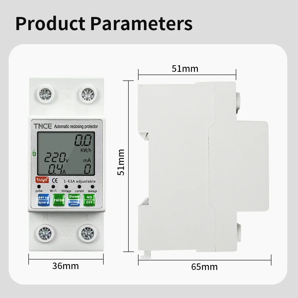 

Умный автоматический выключатель TNCE Tuya Wi-Fi 1-63А