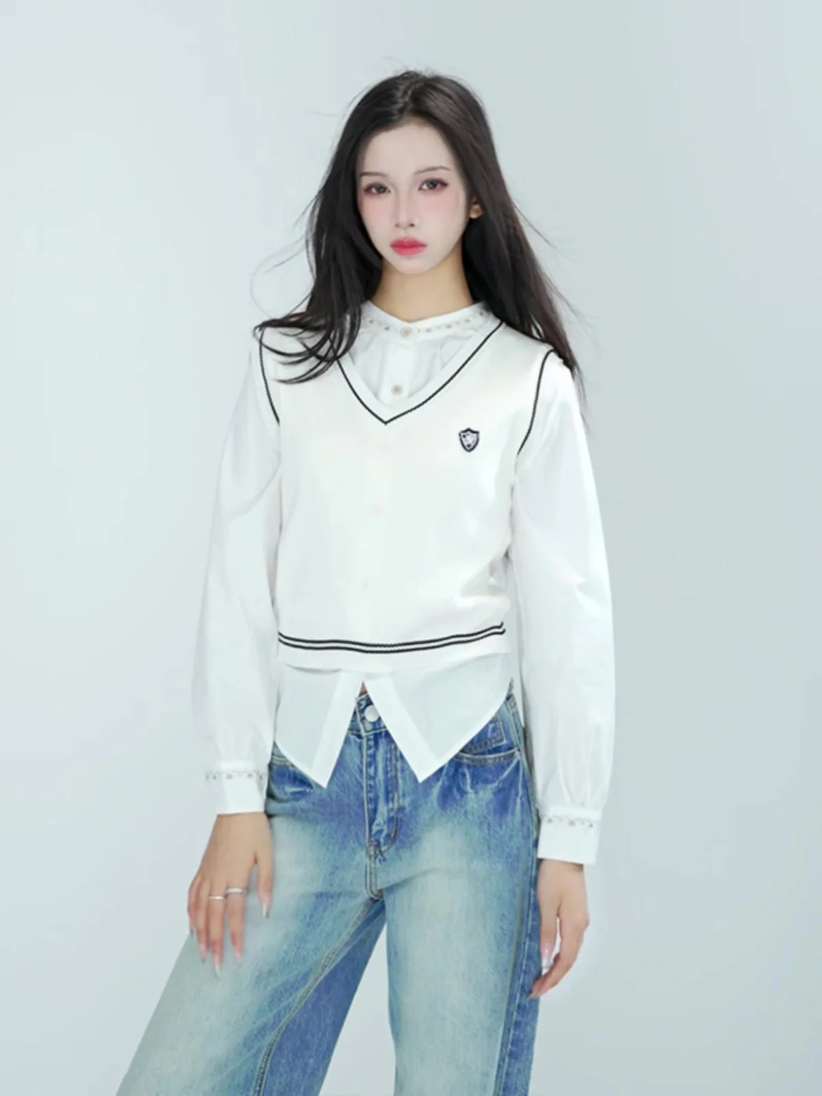 Японская мода Pure Desire for Small People to Wear Тонкий жилет Женский Осень 2024 Новый вязаный