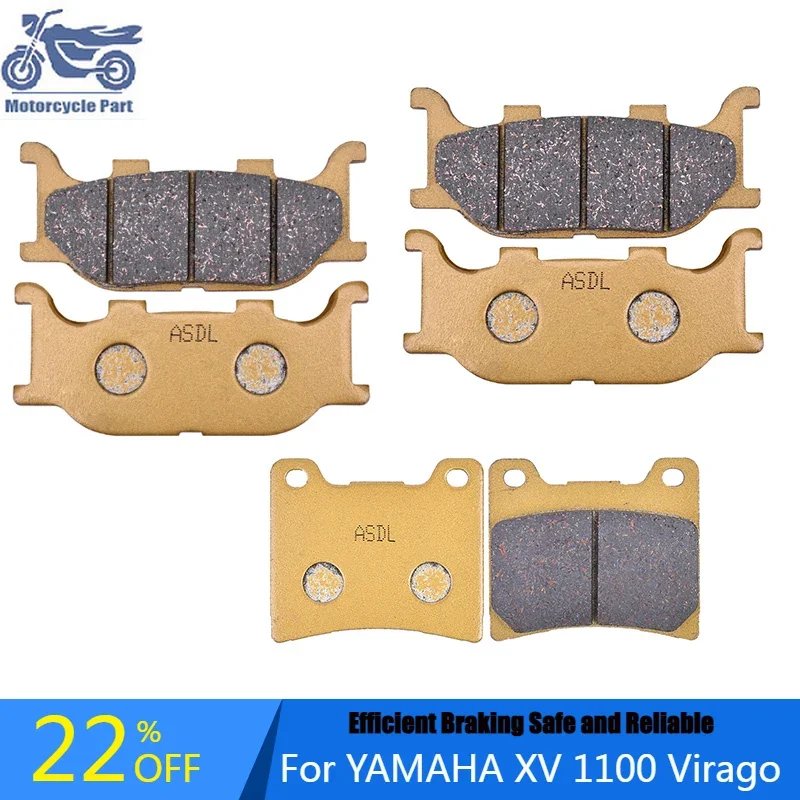 Комплект передних и задних тормозных колодок мотоцикла для YAMAHA XV1100 Virago 1999 XVS1100