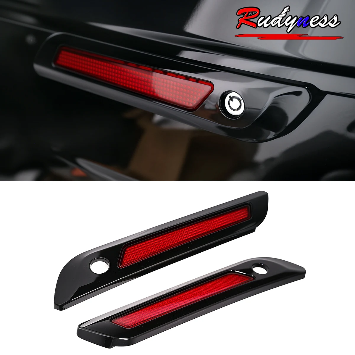 

2025 глянцевая черная жесткая седельная сумка из АБС-пластика и отражатели дыма для моделей Harley 2024-2026 Touring Street Glide Road Glide