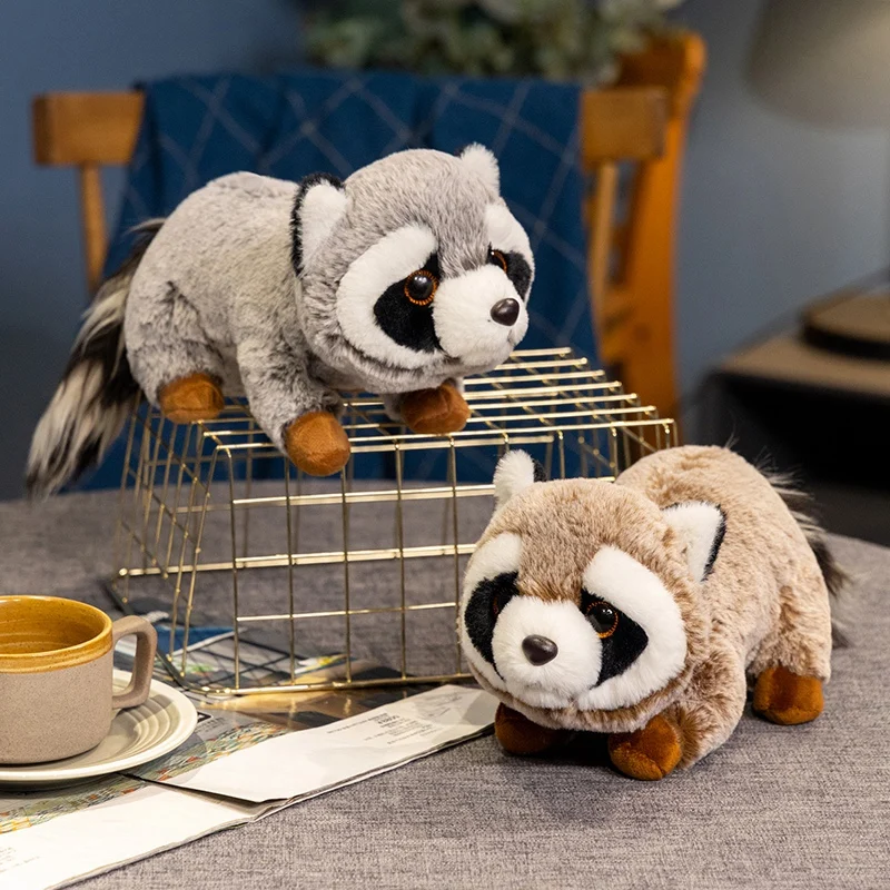 Имитация енота плюшевая игрушка мультяшные еноты милые животные мягкая кукла