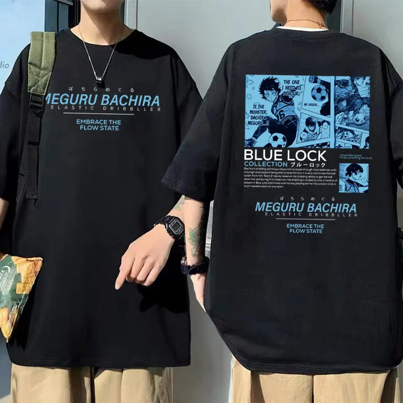 

Anime Blue Lock Meguru Bachira Graphic Tshirt Boys Football Trend Streetwear Men Harajuku Oversized T Shirts Male Casual T Shirt