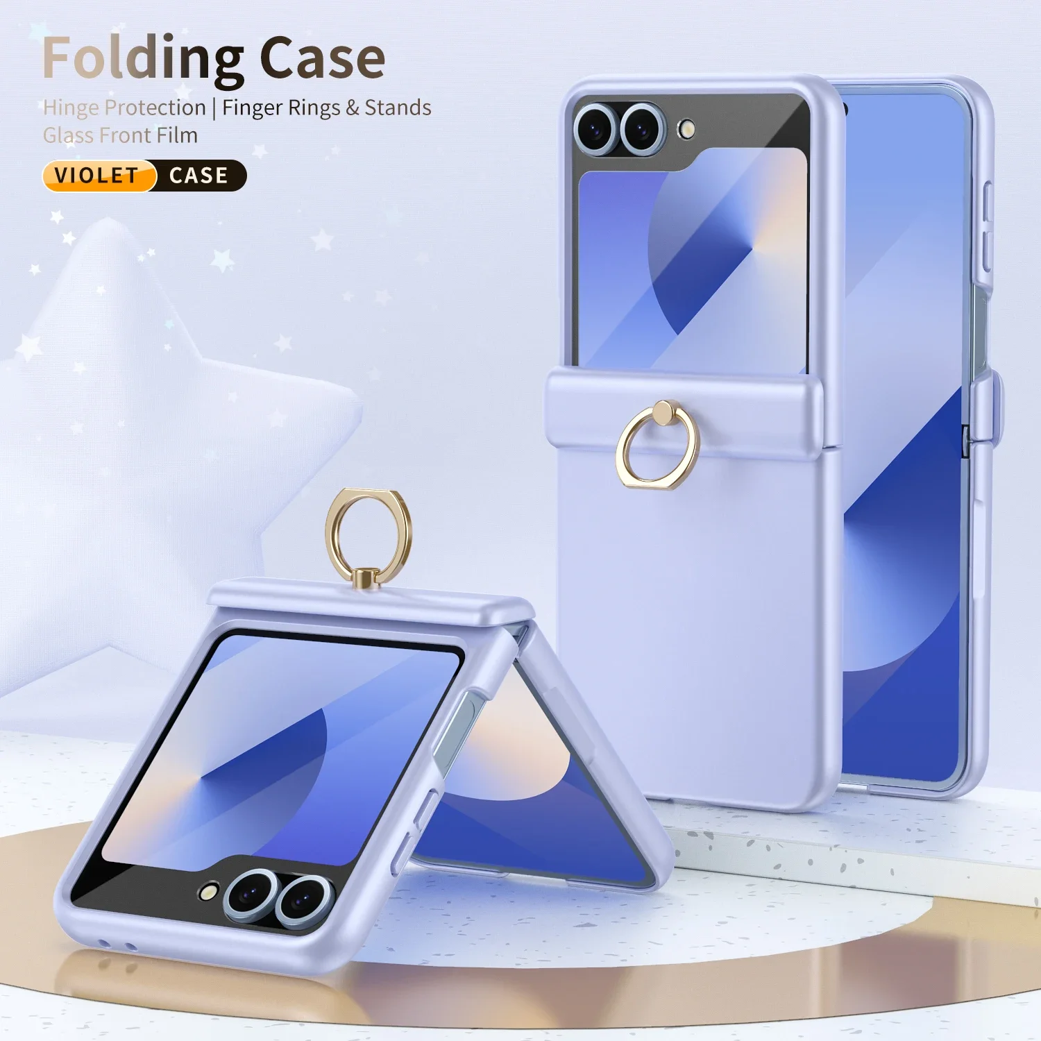 Элегантный приятный для кожи матовый складной чехол-держатель с шарнирным