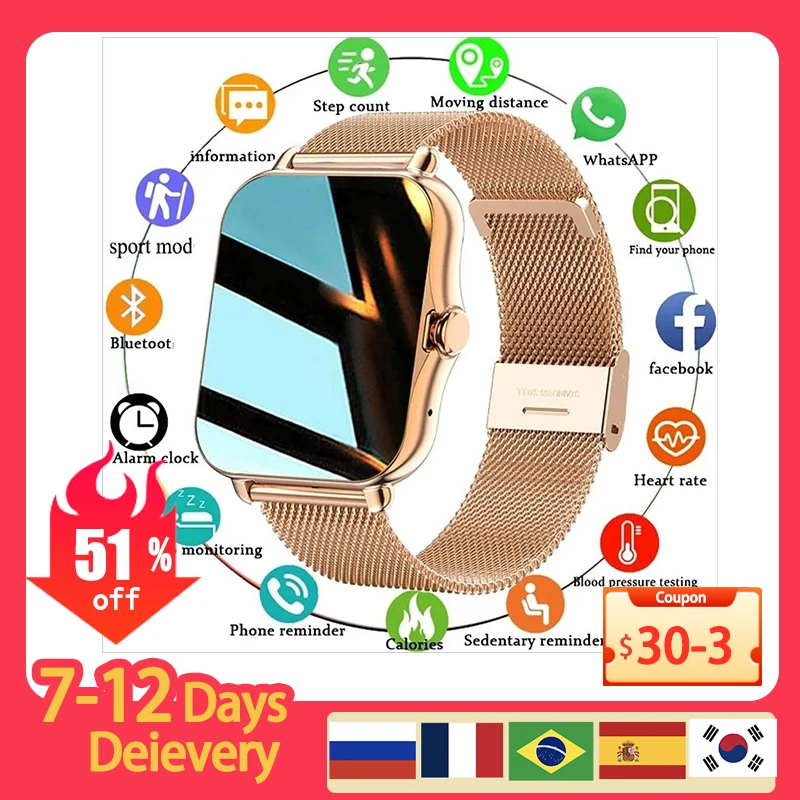 

Y13 Smart Watch for Men Women Waterproof Sport Watches Fitness Pedometer Heart Rate Monitoring Touch Screen Calling Bracelet