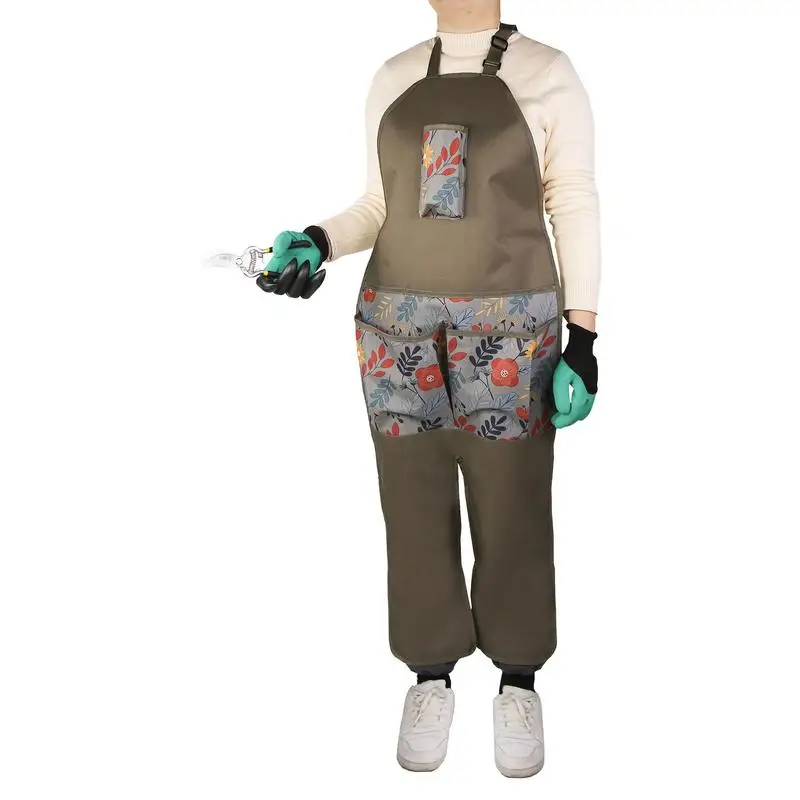 

Work Apron With Pockets Cute Garden Apron Adjustable Tool Apron Dirt Prevention Oxford Cloth Work Aprons Multi-pocket Leggings