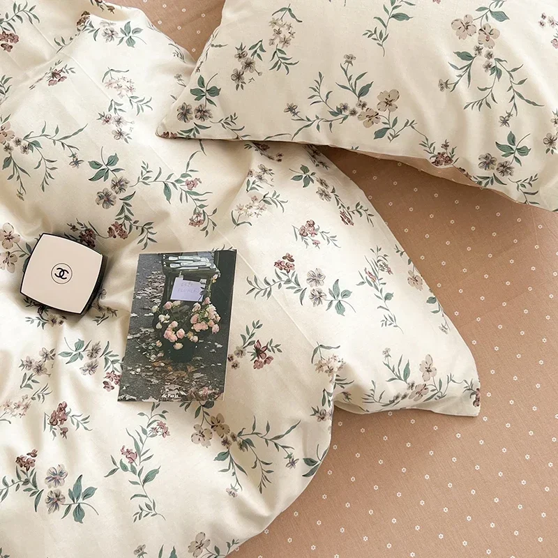 Всесезонный комплект постельного белья модный цветочный для пары одинарный