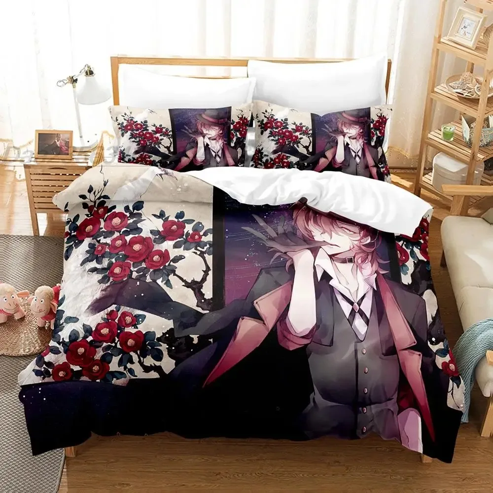Фото Anime Bungo Stray Dogs Nakahara Chuuya Bedding Set Single Twin Full Queen King Size Bed Set Adult Kid Bedroom Duvet Cover Sets №3
