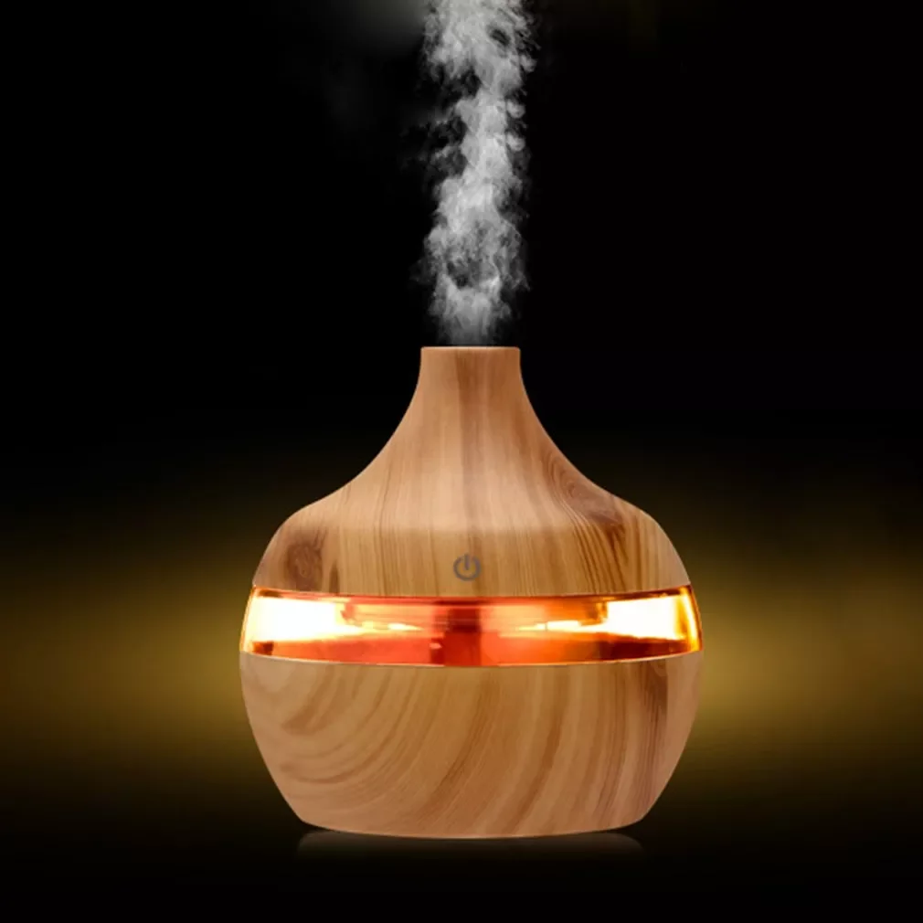 

Grain Essential Oil Aromatherapy Diffuser Home Office Air Humidifier Purify Soothing LED Night Light Mist Maker USB Charge