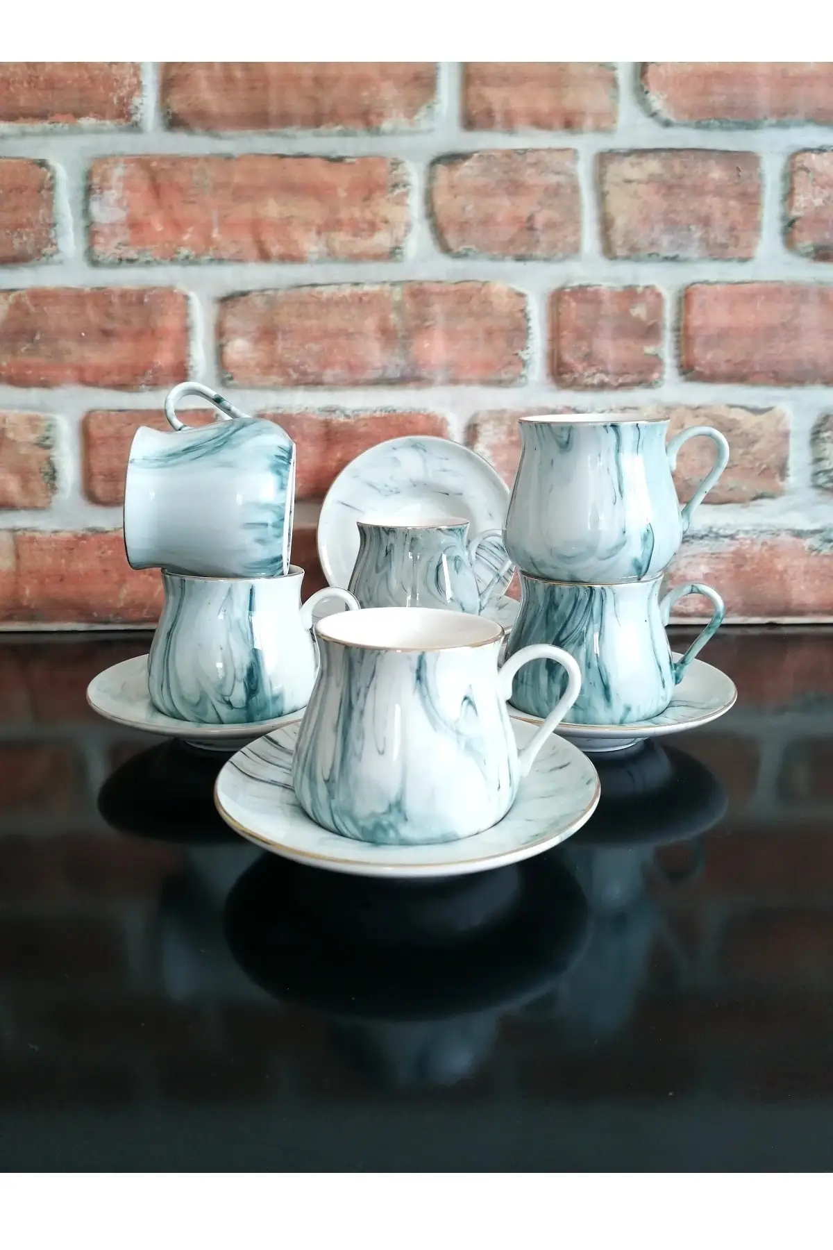 

Удивительный турецкий греческий арабский Набор чашек для кофе и эспрессо мраморный узор фарфоровая кофейная чашка-Yeveldsn