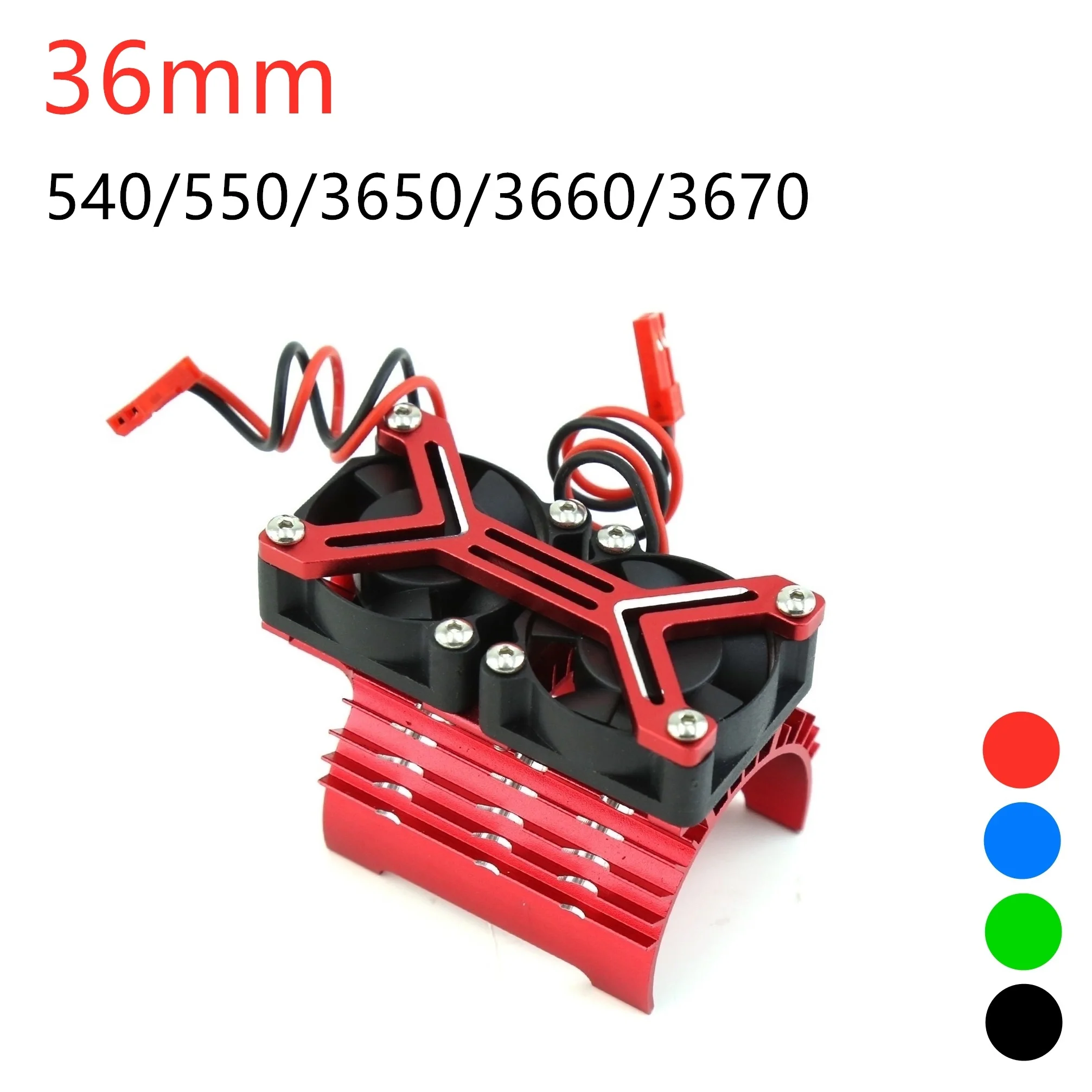 

540 550 3650 3660 3670 Motor Heat Sink Cooling Fan 36mm Motor for 1/8 1/10 RC Car Axial SCX10 Traxxas TRX4 Tamiya