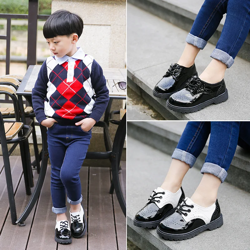 2022 New Spring Summer Autumn Kids Shoes For Boys Girls British Style Children's Casual Sneakers PU Leather Fashion Hot | Детская