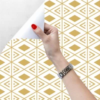 gold and white geometric rhombus wallpaper self adhesive wall sticks for bathroom kitchen home decor waterproof easy to clean