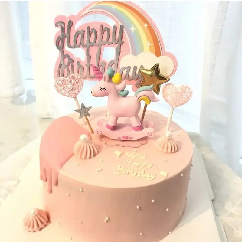 

Rainbow Cake Toppers Unicorn Cloud Egg Balloon Cake Flags Decor Kids Birthday Party Cupcake Topper Wedding Unicorn Party