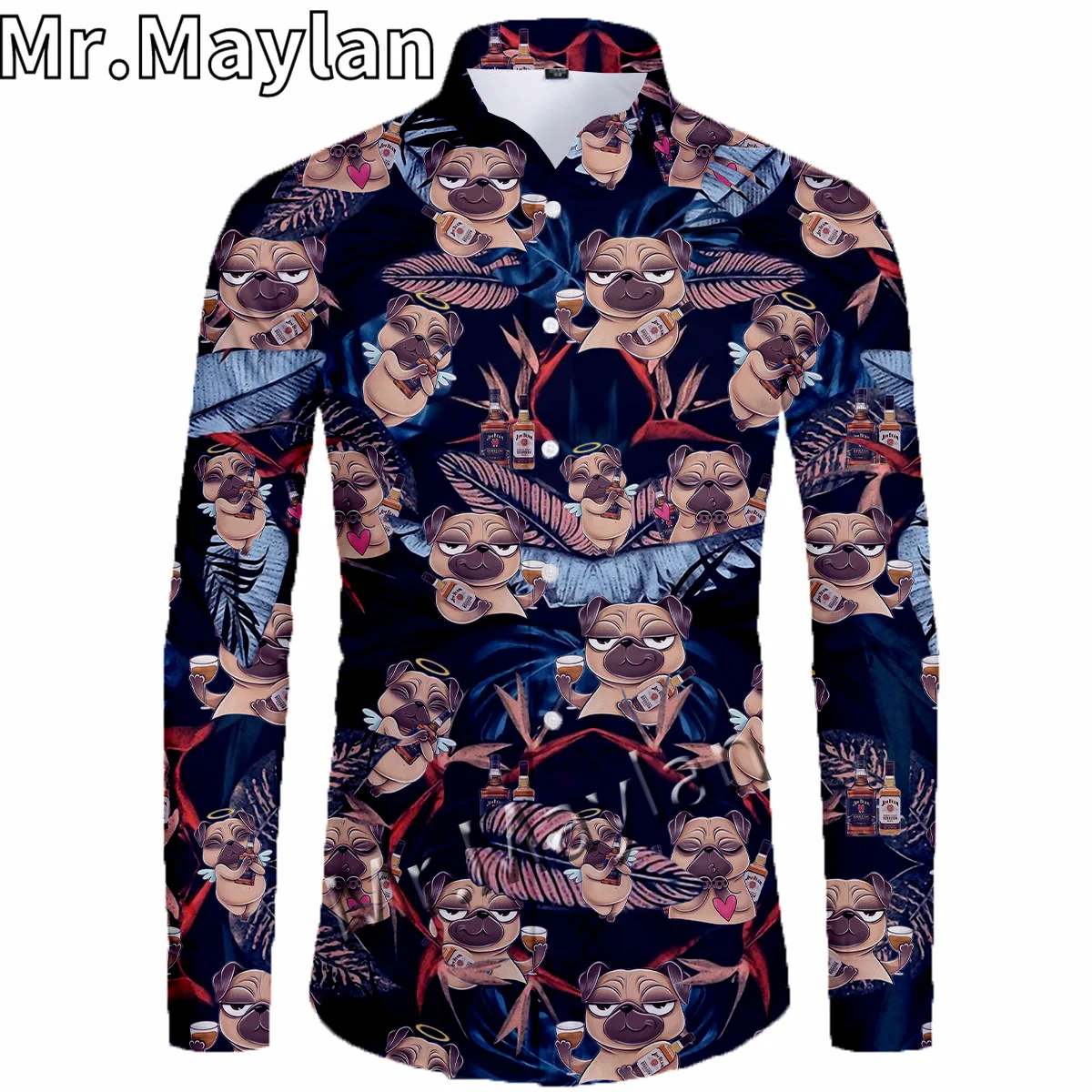 

Funny French Bulldog 3D Shirt Hawaiian Shirt Men Spring Long Sleeve Shirt Men Shirts 2023 Oversized 5XL Shirt Camisas Masculinas