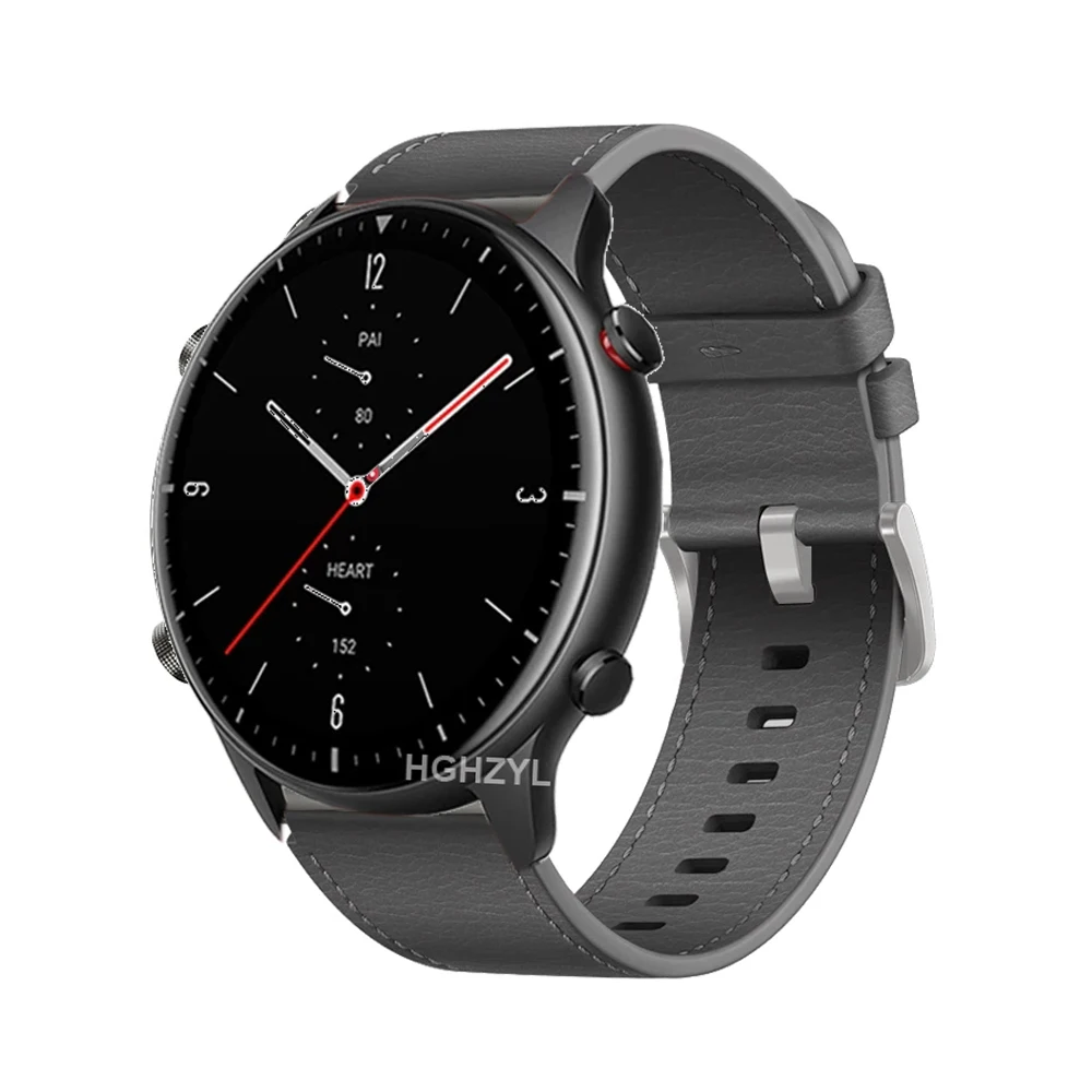 22mm Genuine Leather Strap For Amazfit GTR 3 pro 2 2e Pace Stratos3 2 Business Casual Bracelet for huami Amazfit GTR 2 47mm band