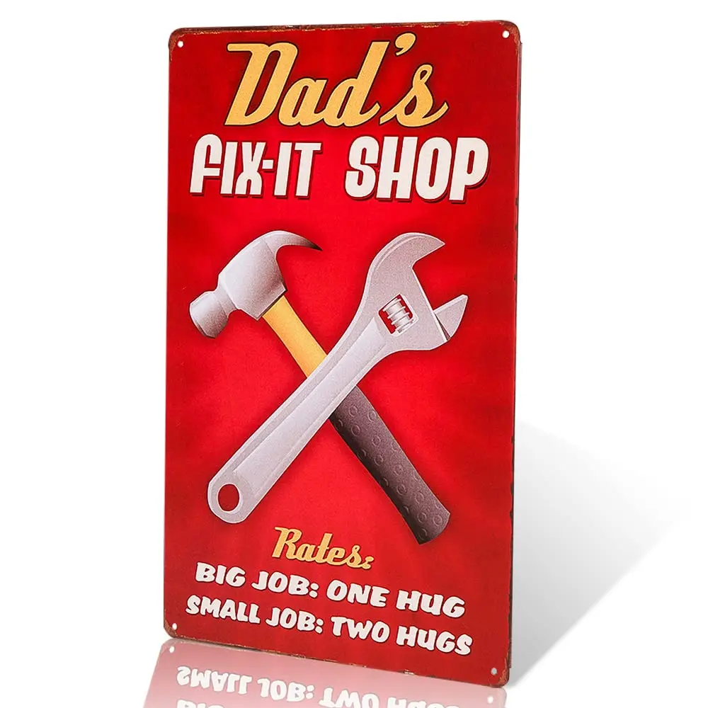 dingleiever-Dad's Fix-It Shop Sign забавный ремонтный магазин папы металлическая жестяная