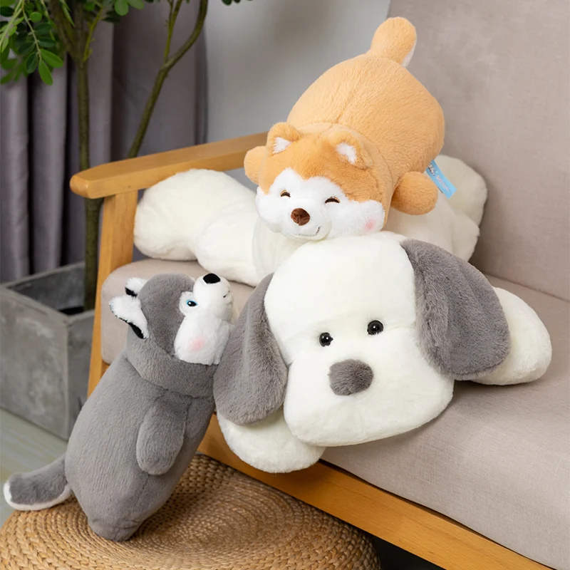

Kawaii Шиба-ину Хаски плюшевая игрушка мягкая Лежащая собака подушка в виде животного диван подушка Успокаивающая кукла подарки для детей