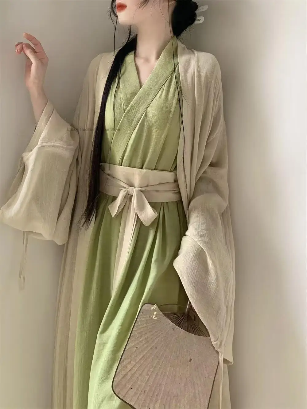 

Chinese Traditional Hanfu Ancient Wei Jin Dynasty Clothes Oriental Vintage Hanfu Clothes Women Retro Style Cosplay Dress Set