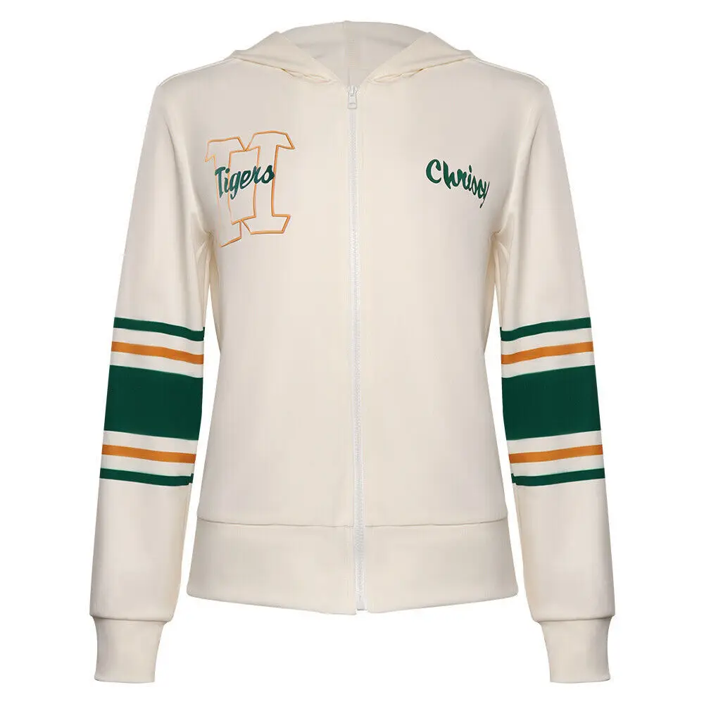 

Adult Kids Girls Stranger Chrissy Cosplay Costume Hawkins High School Uniform Women Zip Up Jacket Coat Halloween Carnival Suit