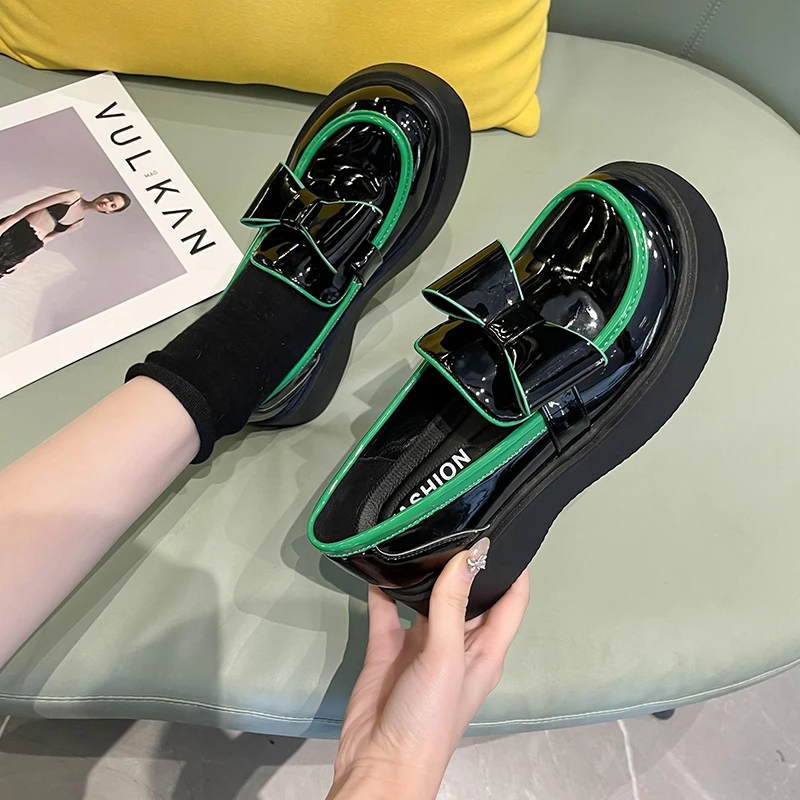 

Shoes Woman Comfortable And Elegant Clogs Platform Round Toe Bow-Knot Female Footwear Oxfords Casual Sneaker Creepers Summer New