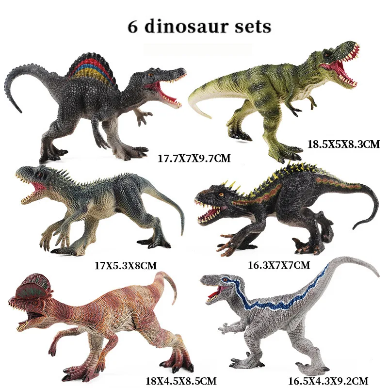 Simulation Jurassic Dinosaur World Tyrannosaurus Indominus Rex Spinosaurus Dilophosaurus Model Action Figures Education Kid Toys images - 6