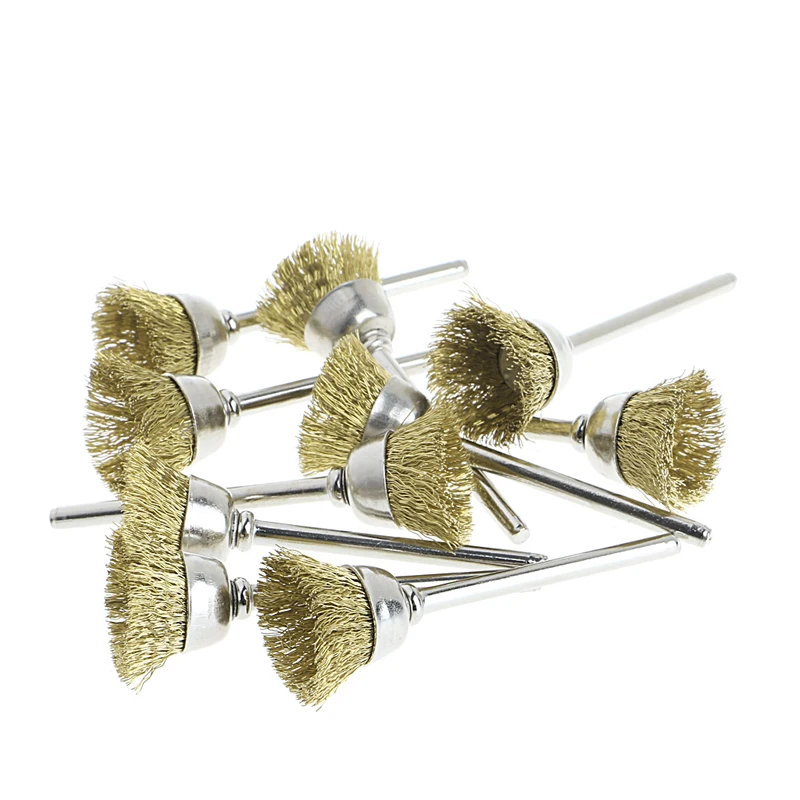 

10Pcs 18mm Brass Wire Wheel Brushes For Grinder Rotary Tool Accessories Set