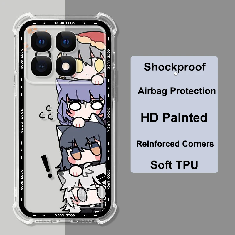 Для Redmi K70 Ultra чехол Poco F6 F5 X6 X5 Pro прозрачная подушка безопасности Силиконовый ТПУ