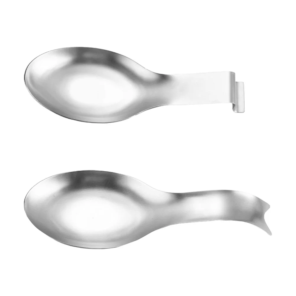 

2pcs Stainless Steel Spoon Trays Kitchenware Storage Plate Household Spoon Holders