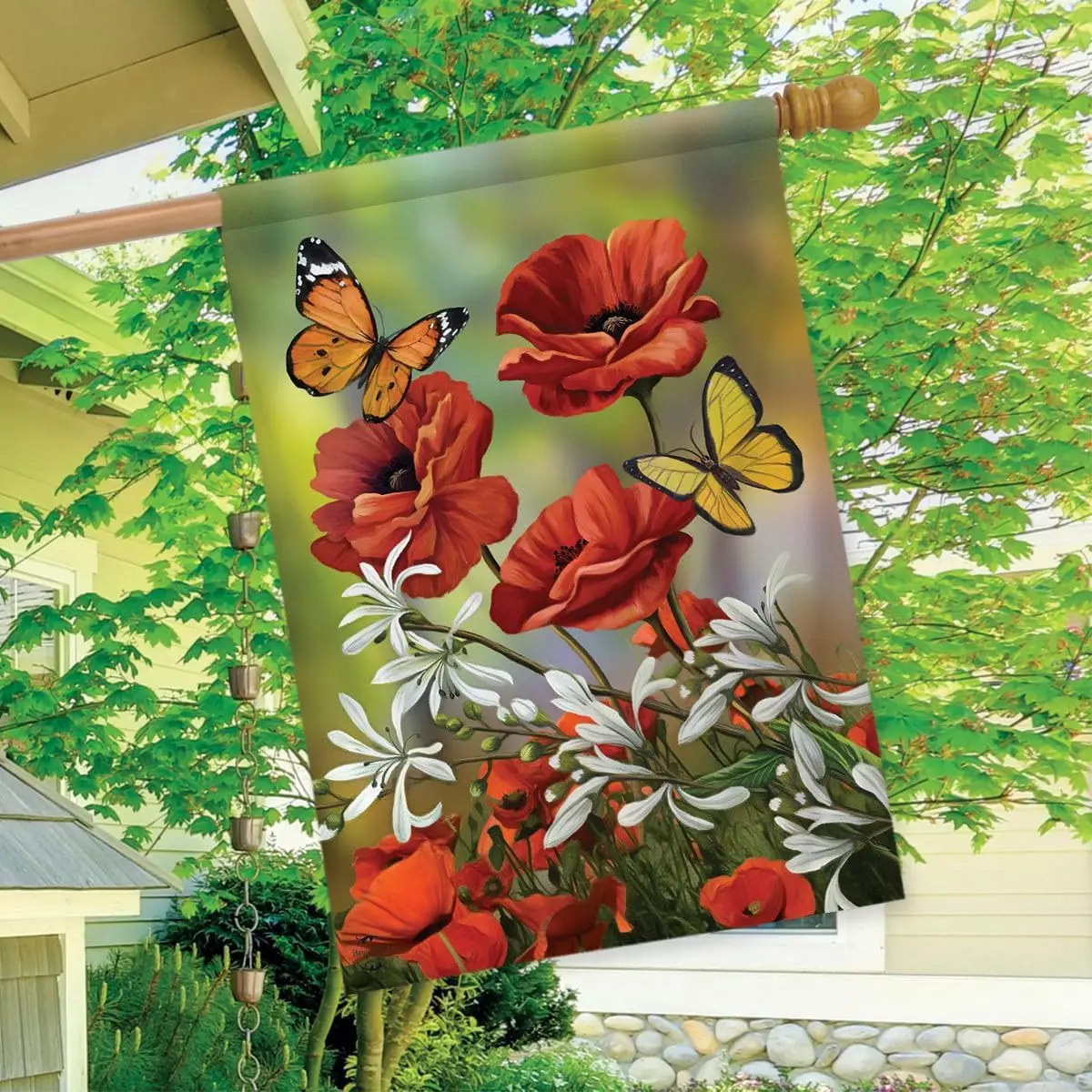 Фото Флаг для дома Briarwood Lane Hello Spring Butterflies IIX WZZ №2