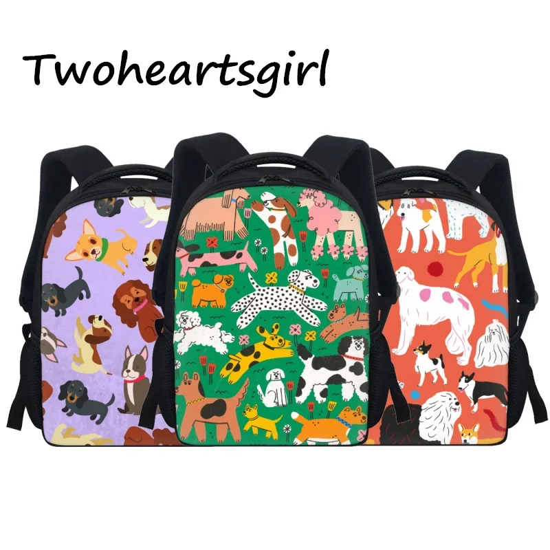 

Детский Школьный рюкзак twoheart, с рисунком собаки, на молнии