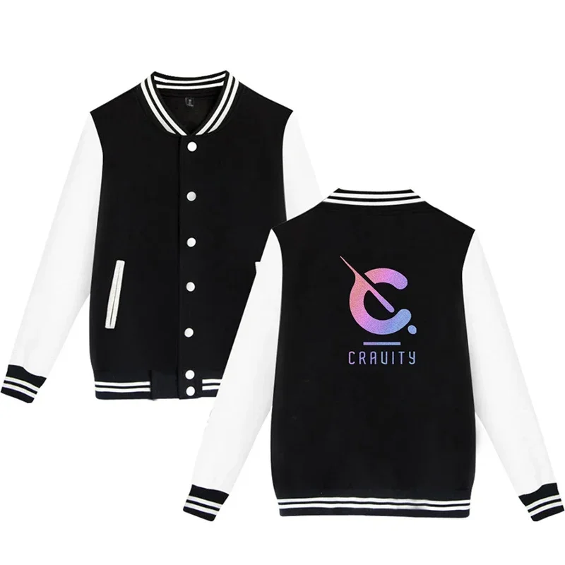 Мужская/Женская бейсбольная куртка с длинным рукавом и пуговицами